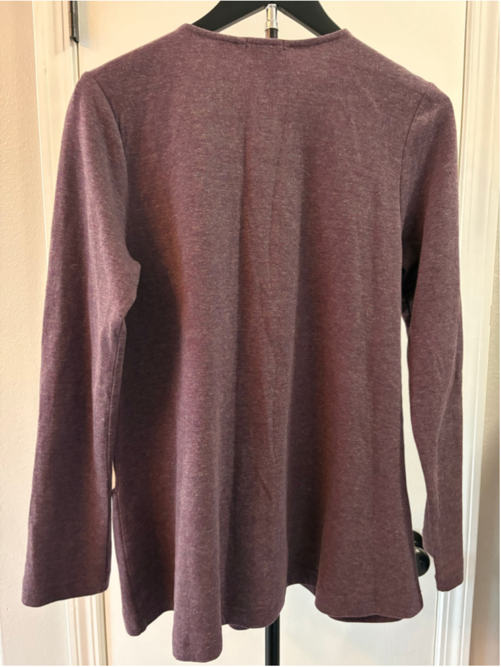 J.Jill Pure Jill Full Zip Cardigan Jacket Heather Purple Cotton Knit Size S - Picture 4 of 9
